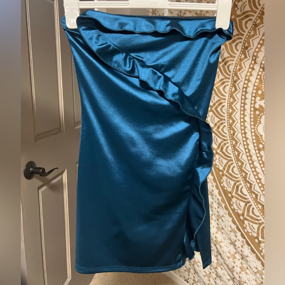 Blue strapeless dress- Lucy in the Sky